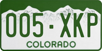 CO license plate 005XKP