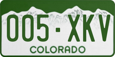 CO license plate 005XKV