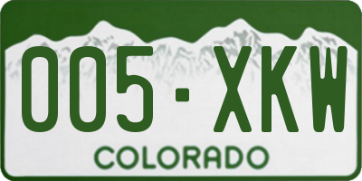 CO license plate 005XKW