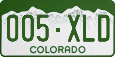 CO license plate 005XLD
