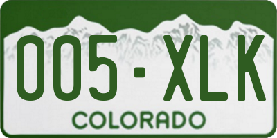 CO license plate 005XLK