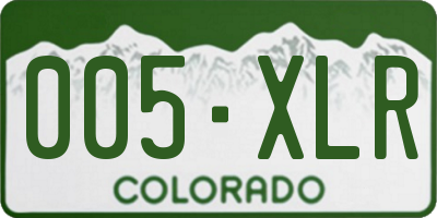 CO license plate 005XLR