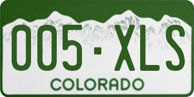 CO license plate 005XLS