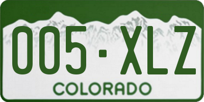 CO license plate 005XLZ
