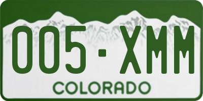 CO license plate 005XMM