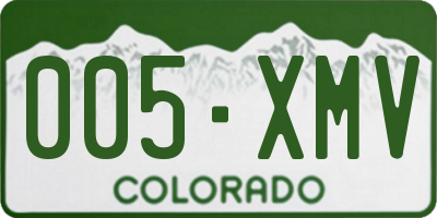 CO license plate 005XMV