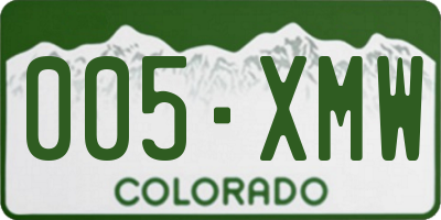 CO license plate 005XMW