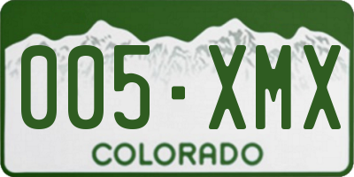 CO license plate 005XMX
