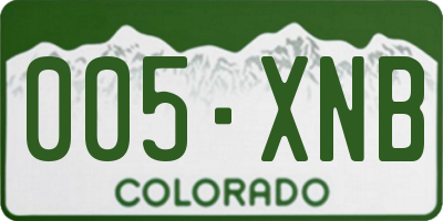 CO license plate 005XNB