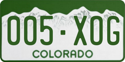 CO license plate 005XOG