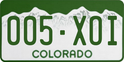 CO license plate 005XOI