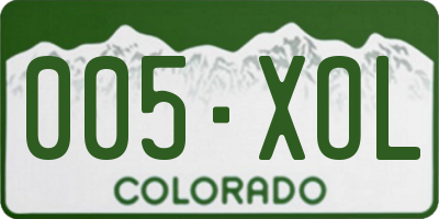 CO license plate 005XOL