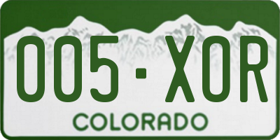 CO license plate 005XOR