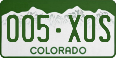 CO license plate 005XOS