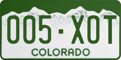 CO license plate 005XOT