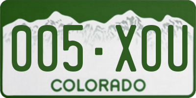 CO license plate 005XOU