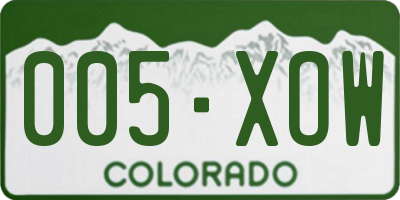 CO license plate 005XOW