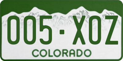 CO license plate 005XOZ