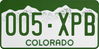 CO license plate 005XPB