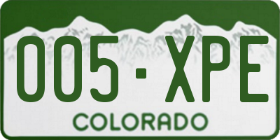 CO license plate 005XPE