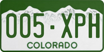 CO license plate 005XPH