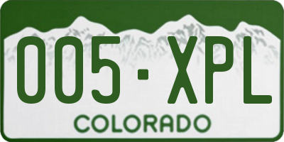 CO license plate 005XPL