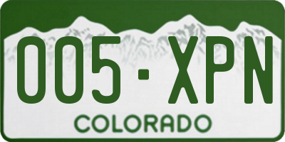 CO license plate 005XPN