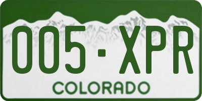 CO license plate 005XPR