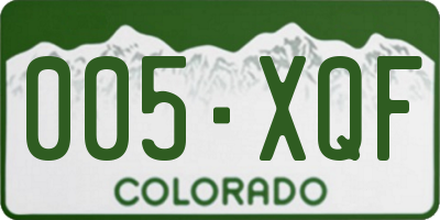 CO license plate 005XQF
