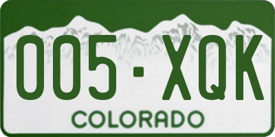 CO license plate 005XQK