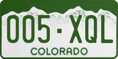 CO license plate 005XQL