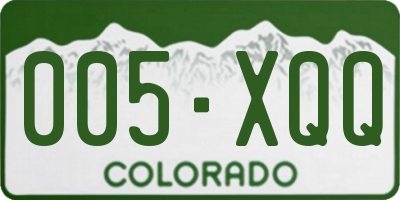 CO license plate 005XQQ