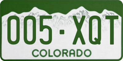 CO license plate 005XQT