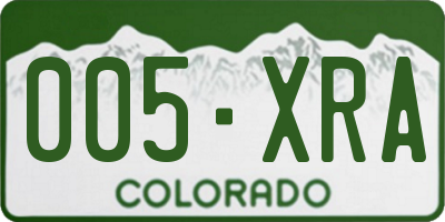 CO license plate 005XRA