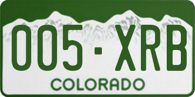 CO license plate 005XRB