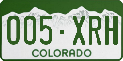 CO license plate 005XRH