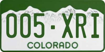 CO license plate 005XRI
