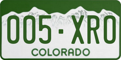 CO license plate 005XRO