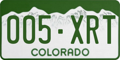 CO license plate 005XRT