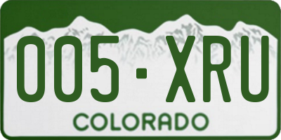 CO license plate 005XRU