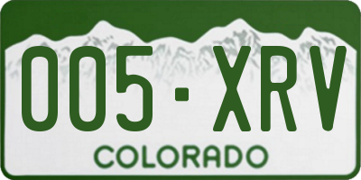CO license plate 005XRV