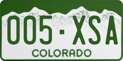 CO license plate 005XSA
