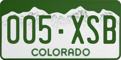 CO license plate 005XSB