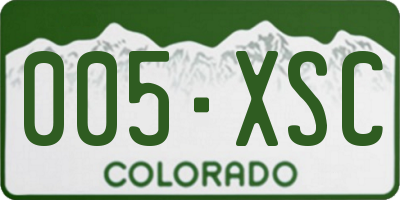 CO license plate 005XSC