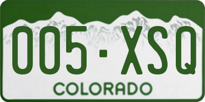 CO license plate 005XSQ