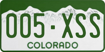 CO license plate 005XSS