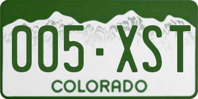 CO license plate 005XST