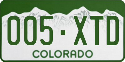 CO license plate 005XTD