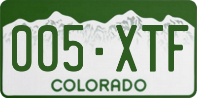 CO license plate 005XTF