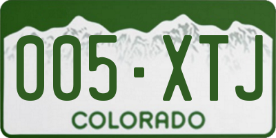 CO license plate 005XTJ